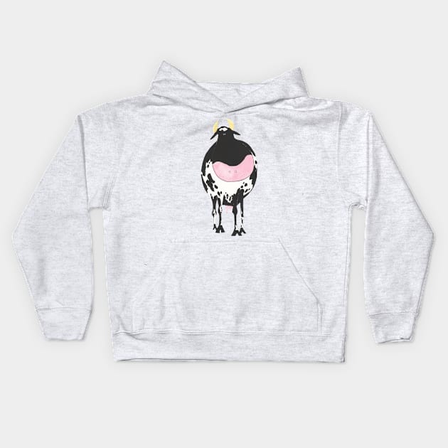 Funny Cow! Moo! Kids Hoodie by krisevansart